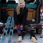 Merino Skiing Socks Women | Purple / OrangeFluo