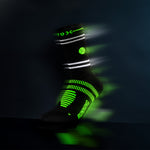 Reflective Running Ankle Socks Men | Black / Green Fluo