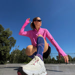Running Socks Women | Dark Blue / Pink
