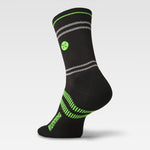 Reflective Running Ankle Socks Men | Black / Green Fluo