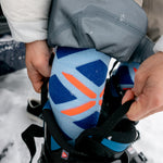 Merino Skiing Socks Men | SkyBlue / OrangeFluo
