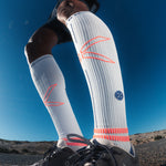 Running Socks Men | White / Orange Fluo