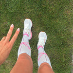 Running Socks Women | White / Bordeaux