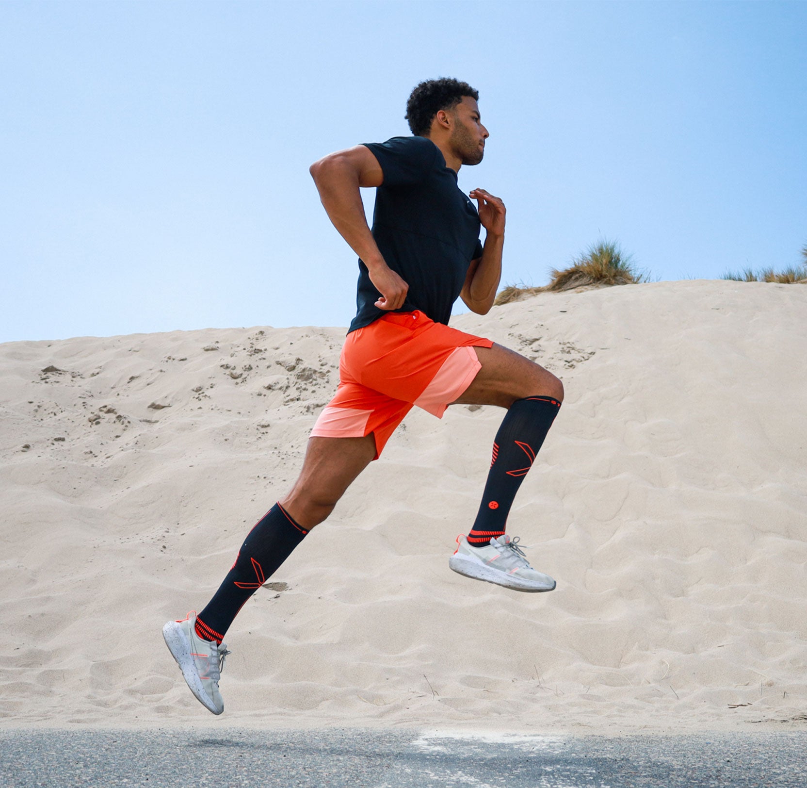 Running man on the beach