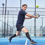 Ronald de Boer using his backhand during padel.