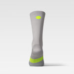 Cycling Mid-Calf Socks Men | Silver Grey / Yellow Fluo