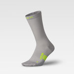 Cycling Mid-Calf Socks Men | Silver Grey / Yellow Fluo
