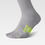 Cycling Mid-Calf Socks Women | Silver Grey / Yellow Fluo