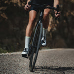 Cycling Mid-Calf Socks Women | Silver Grey / Yellow Fluo