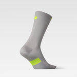Cycling Mid-Calf Socks Women | Silver Grey / Yellow Fluo