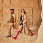 Cotton Everyday Socks Women | Red / Light Grey