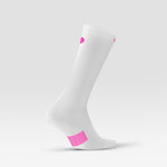 Cycling Mid-Calf Socks Women | White / Pink Fluo