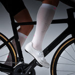 Cycling Socks Women | White / Pink Fluo