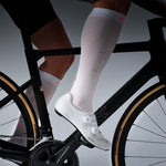 Cycling Socks Women | White / Pink Fluo