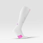Cycling Socks Women | White / Pink Fluo