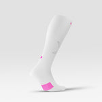 Cycling Socks Women | White / Pink Fluo