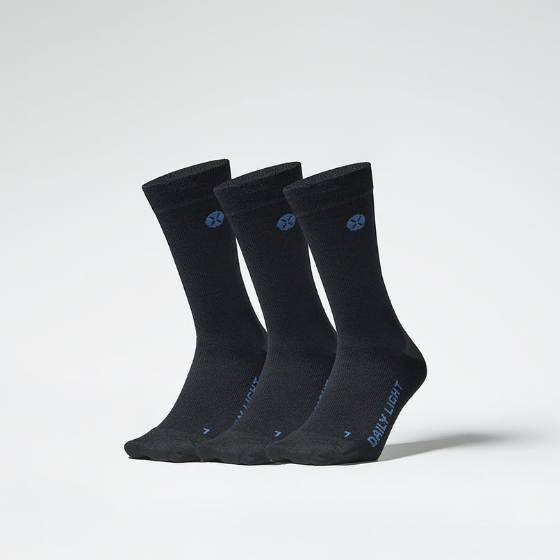 Merino Everyday Mid Calf Socks Men 3-Pack | Black / White