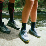 Merino Hiking Ankle Socks Men | Dark Blue / Green