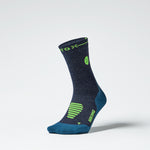 Merino Hiking Ankle Socks Men | Dark Blue / Green