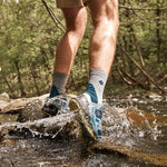 Merino Hiking Ankle Socks Men | Silver Grey / Teal