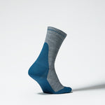 Merino Hiking Ankle Socks Men | Silver Grey / Teal