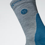 Merino Hiking Ankle Socks Men | Silver Grey / Teal