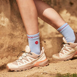 Merino Hiking Ankle Socks Women | Silver Grey / Teal