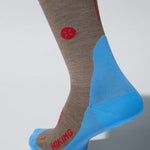 Merino Hiking Socks Women | Camel / Blue