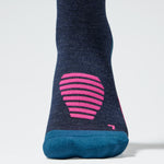 Merino Hiking Socks Women | Dark Blue / Pink