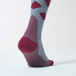 Merino Skiing Socks Women | Silver Grey / Barolo