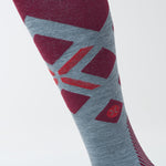 Merino Skiing Socks Women | Silver Grey / Barolo