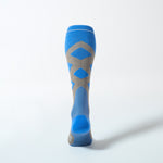 Merino Skiing Socks Women | Taupe / Cobalt