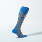 Merino Skiing Socks Women | Taupe / Cobalt