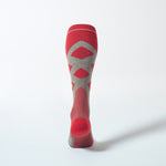 Merino Skiing Socks Women | Taupe / Red