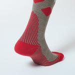 Merino Skiing Socks Women | Taupe / Red