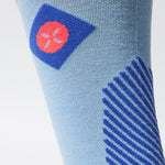 Merino Skiing Socks Men | SkyBlue / OrangeFluo