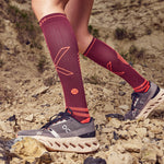 Running Socks Women | Bordeaux / Orange