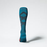 Merino Skiing Socks Men | Teal / Red Fluo