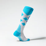 Merino Skiing Socks Women | White / Turquoise