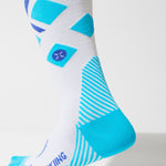 Merino Skiing Socks Women | White / Turquoise