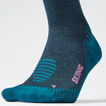 Merino Skiing Socks Women | Teal / Pink