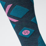 Merino Skiing Socks Women | Teal / Pink