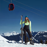 Merino Skiing Socks Women | Turquoise / Yellow Fluo