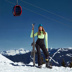 Merino Skiing Socks Women | Turquoise / Yellow Fluo
