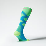 Merino Skiing Socks Women | Turquoise / Yellow Fluo