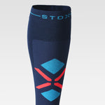 Ultralight Skiing Socks Men | Blu / Red Fluo