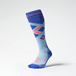 Merino Skiing Socks Men | SkyBlue / OrangeFluo