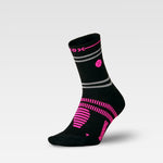 Reflective Running Ankle Socks Women | Black / Pink