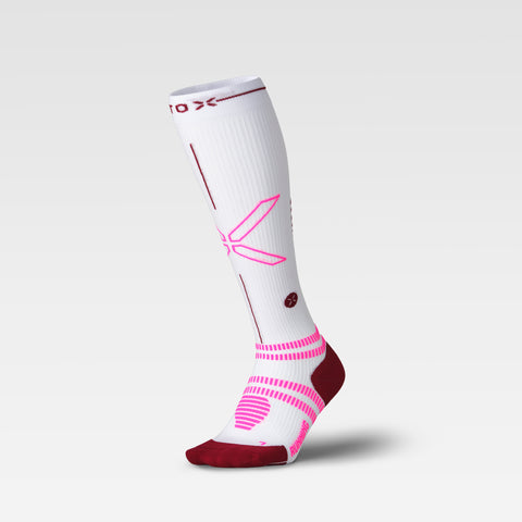 Running Socks Women | White / Bordeaux