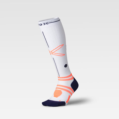 Running Socks Women | White / Orange Fluo